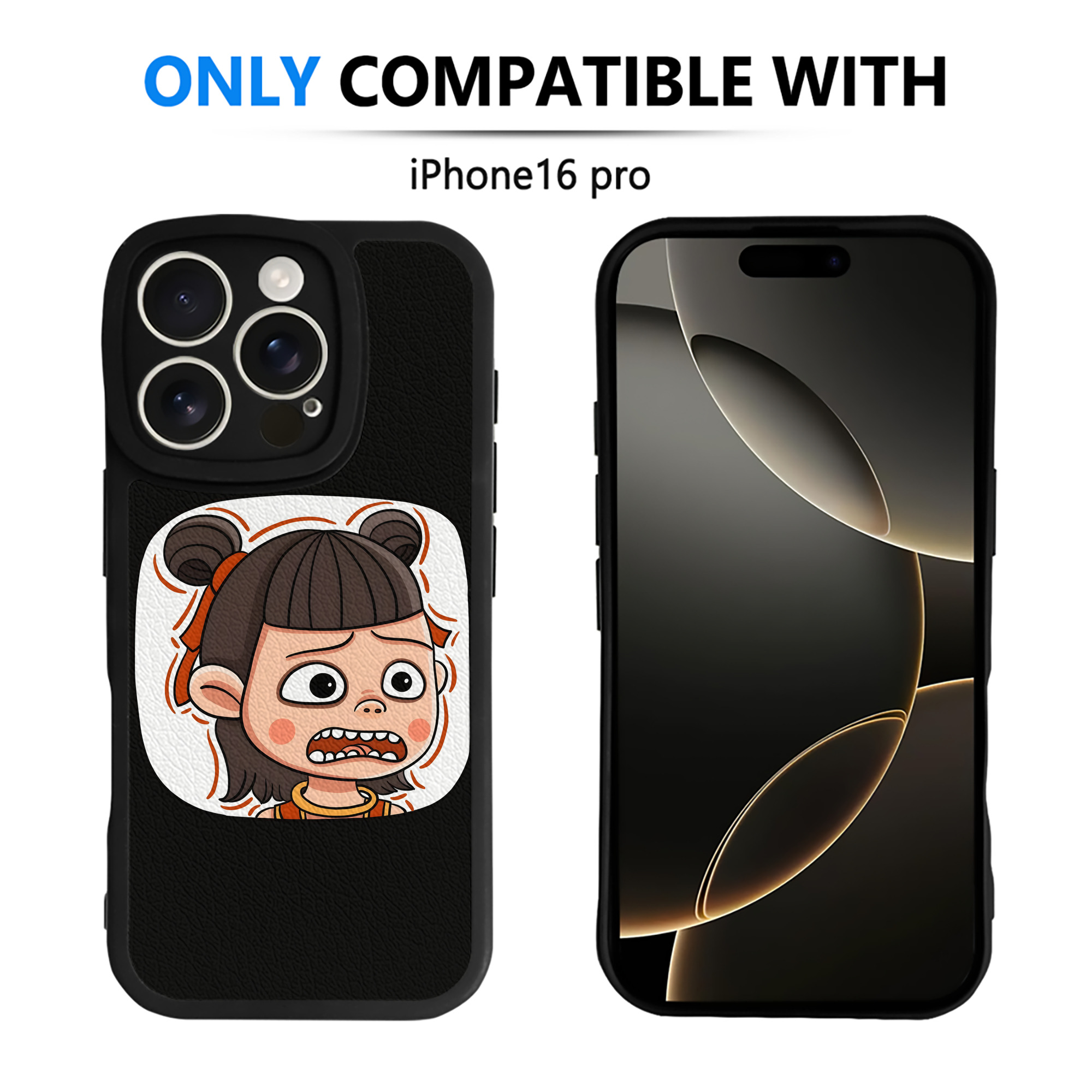 （画像用） Ne Zha 2 ナタ 魔童の大暴れ 【iPhone 16シリーズ対応】シリコンスマホケース（レザー調） 材質：シリコン